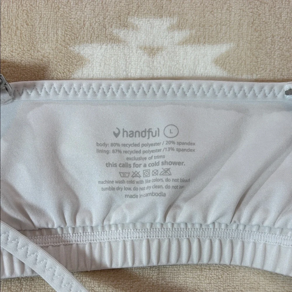 Handful White Sports Bra Size Large - Picture 6 of 8